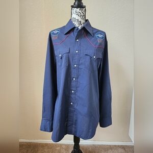 Vintage Rocking K Ranchwear Kennington Western Indian Pearl Cowboy Shirt Unisex